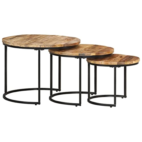 vidaXL-Bois-de-Manguier-Brut-Tables-Gigognes-3-pcs-Tables-Basses-Tables-dAppoint-Bouts-de-Canap-Tables-de-Salon-Salle-de-Sjour-Maison-Intrieur-0
