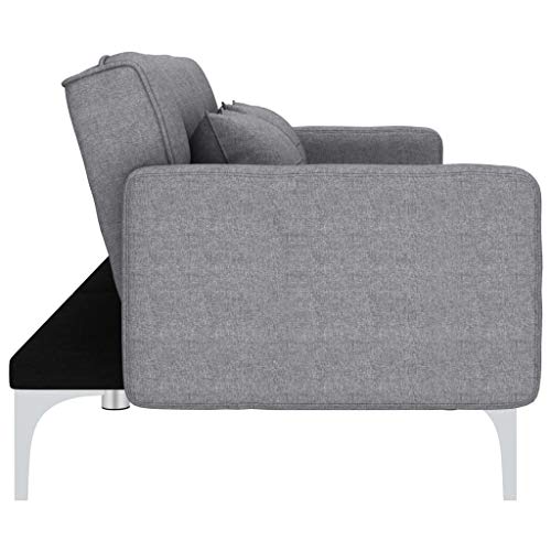 vidaXL-Canap-lit-Canap-Convertible-Sofa-de-Salon-Sofa-Convertible-Canap-de-Salon-Sofa-de-Salle-de-Sjour-Maison-Intrieur-Gris-Clair-Tissu-0-1