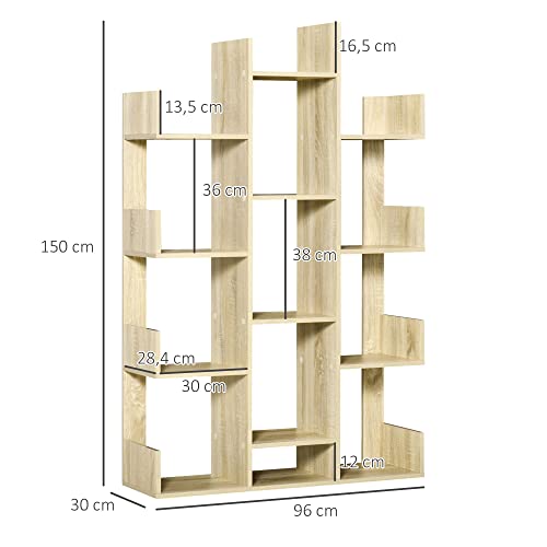Bibliothque-tagre-sparation-Design-Contemporain-en-Arbre-dim-96L-x-30l-x-150H-cm-Panneaux-Particules-Aspect-chne-Clair-0-1