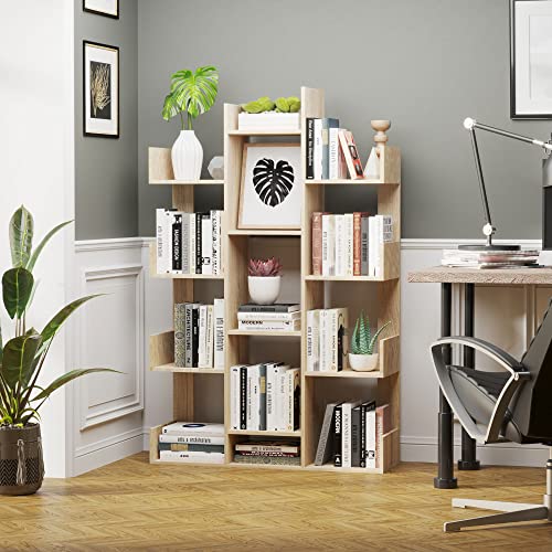 Bibliothque-tagre-sparation-Design-Contemporain-en-Arbre-dim-96L-x-30l-x-150H-cm-Panneaux-Particules-Aspect-chne-Clair-0-2