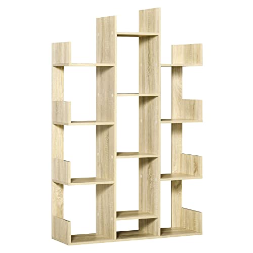 Bibliothque-tagre-sparation-Design-Contemporain-en-Arbre-dim-96L-x-30l-x-150H-cm-Panneaux-Particules-Aspect-chne-Clair-0