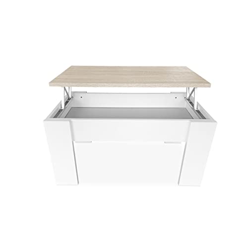 Durmete-Online-0-Table-Basse-relevable-Table-de-Salon-ou-Salle--Manger-Finition-Blanche-avec-Couvercle-Cambria-Dimensions-90-x-50-x-46-x-57-cm-0-2