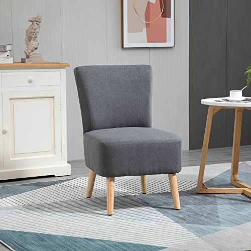 Fauteuil-Lounge-Design-scandinave-Pieds-effils-Bois-Massif-hva-revtement-Tissu-Polyester-Aspect-Lin-Gris-0-0