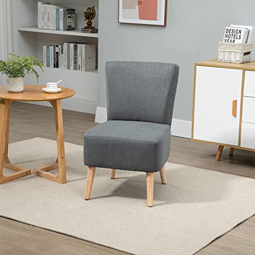 Fauteuil-Lounge-Design-scandinave-Pieds-effils-Bois-Massif-hva-revtement-Tissu-Polyester-Aspect-Lin-Gris-0-2