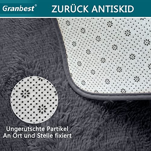Granbest-Shaggy-Tapis--Poils-Longs-pour-Salon-Moderne--Poils-Courts-Moelleux-antidrapant-pour-ges-et-Enfants-120-x-170-cm-Gris-0-2