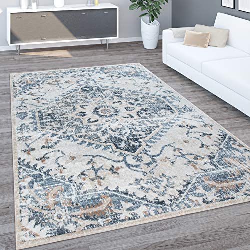 Paco-Home-Tapis-De-Salon-Poils-Ras-Vintage-Moderne-Motif-Oriental-avec-Ornements-0