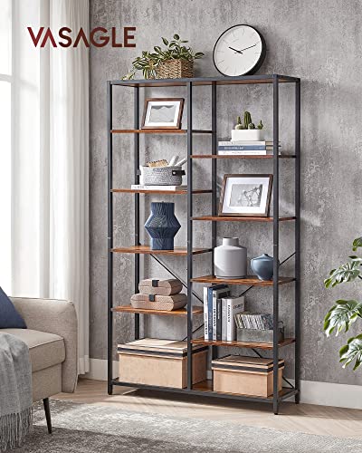 VASAGLE-Meuble-de-Rangement-5-Niveaux-tagre-Bibliothque-Enfant-pour-Salon-Chambre-Salle-de-Bain-Cuisine-Entre-Montage-Facile-Marron-Rustique-et-Noir-LLS155B01-0-0