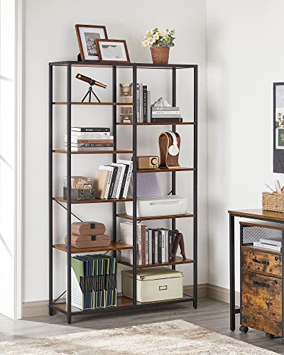 VASAGLE-Meuble-de-Rangement-5-Niveaux-tagre-Bibliothque-Enfant-pour-Salon-Chambre-Salle-de-Bain-Cuisine-Entre-Montage-Facile-Marron-Rustique-et-Noir-LLS155B01-0-1