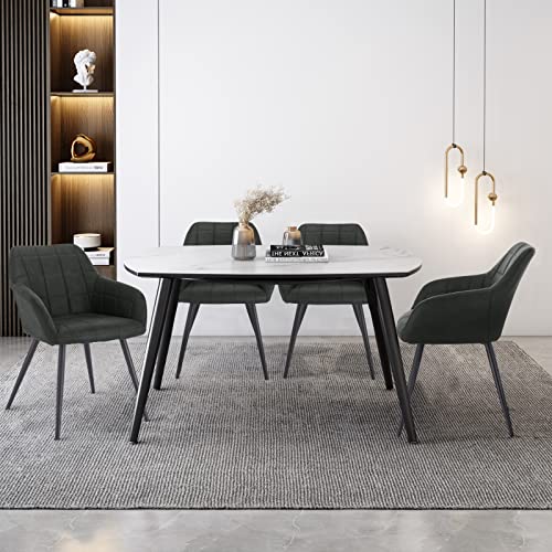WOLTU-Lot-de-2-Chaises-de-Salle--Manger-avec-accoudoirs-Chaise-de-Salon-Structure-en-mtal-et-Assise-en-VeloursLinBH93-2-0-0