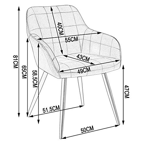 WOLTU-Lot-de-2-Chaises-de-Salle--Manger-avec-accoudoirs-Chaise-de-Salon-Structure-en-mtal-et-Assise-en-VeloursLinBH93-2-0-1