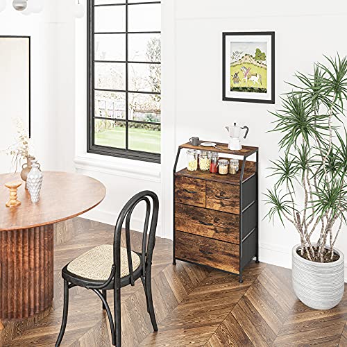 Commode--4-Tiroirs-Meuble-de-Rangement-Vintage-Buffet-Design-Dressoir-Moderne-Armoire-Double-Rgement-Placard-Multifonction-pour-Chambre-Salon-Entree-Bureau-Cuisine-Noir-Marron-Bois-Acier-0-0