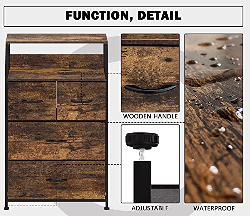 Commode--4-Tiroirs-Meuble-de-Rangement-Vintage-Buffet-Design-Dressoir-Moderne-Armoire-Double-Rgement-Placard-Multifonction-pour-Chambre-Salon-Entree-Bureau-Cuisine-Noir-Marron-Bois-Acier-0-2