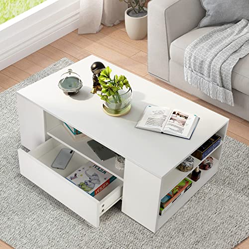 VOWNER-Table-Basse-Table-Basse-Moderne-Table-de-Salon-avec-2-Tiroirs-Multiples-Rangements-Table-de-Salon-95-x-55-x-37-cm-0-0