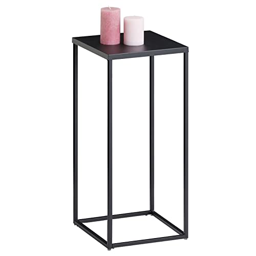 IDIMEX-Table-dappoint-Flora-sellette-Bout-de-canap-Style-Industriel-Plateau-carr-de-30-x-30-cm-Structure-en-mtal-de-Coloris-Noir-0