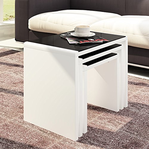Lot-de-3-Tables-Basses-Gigognes-Moderne-en-Verre-Tremp-sur-Chambre-Salon-Salle-de-Bain-Bureau-BlancNoir-0-2