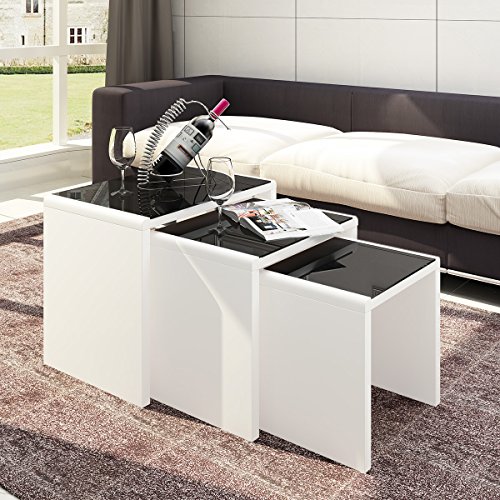 Lot-de-3-Tables-Basses-Gigognes-Moderne-en-Verre-Tremp-sur-Chambre-Salon-Salle-de-Bain-Bureau-BlancNoir-0