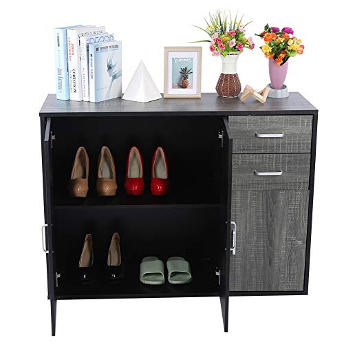 Buffet-De-Cuisine-Moderne-Meuble-de-Rangement-Buffet-avec-3-Portes-et-2-Tiroirs-Buffet-Armoire-dAppoint-pour-Entre-Salle--Manger-Salon-Gris-Argent-100-x-75-x-34-cm-0-0