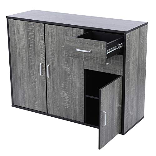 Buffet-De-Cuisine-Moderne-Meuble-de-Rangement-Buffet-avec-3-Portes-et-2-Tiroirs-Buffet-Armoire-dAppoint-pour-Entre-Salle--Manger-Salon-Gris-Argent-100-x-75-x-34-cm-0-2