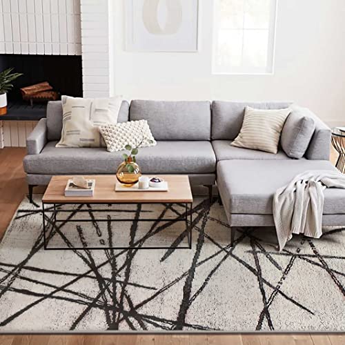 Calore-Tapis-Salon-Beige-Tapis-Chambre-Tapis-Poils-Ras-Style-Moderne-Tapis-Grand-Tapis-de-Salon-Tapis-Ray-Marron-0-0