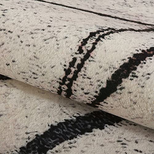 Calore-Tapis-Salon-Beige-Tapis-Chambre-Tapis-Poils-Ras-Style-Moderne-Tapis-Grand-Tapis-de-Salon-Tapis-Ray-Marron-0-2