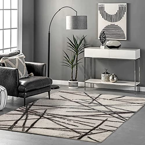 Calore-Tapis-Salon-Beige-Tapis-Chambre-Tapis-Poils-Ras-Style-Moderne-Tapis-Grand-Tapis-de-Salon-Tapis-Ray-Marron-0