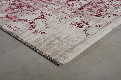 LIFA-LIVING-Tapis-Salon-en-Laine-Tapis-de-Design-Vintage-Tapis-Fait-Main-Salon-Chambre-Salle-a-Manger-Entree-Couleur-Crme-133-x-200-cm-0-2