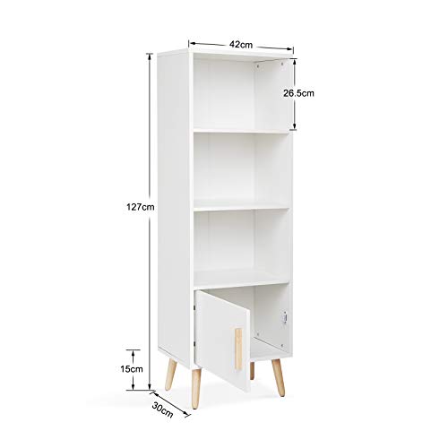 Meerveil-Buffet-Bibliothque-Meuble-de-Rangement-pour-Salon-Chambre-Blanc-0-2