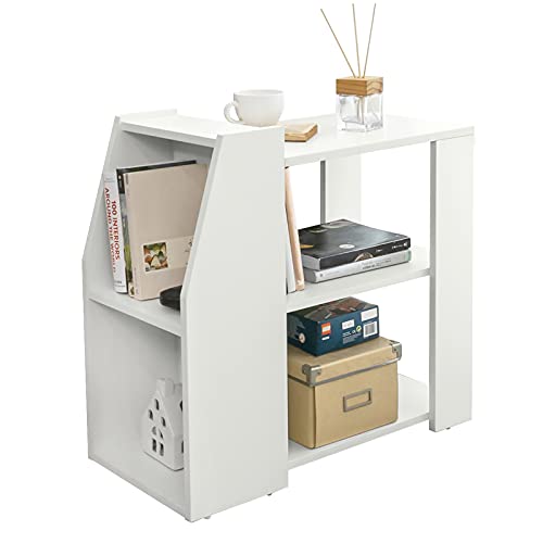 SoBuy-Bout-de-Canap-Table-Caf-Table-dAppoint-Meuble-de-Rangement-Multifonctionnel-avec-3-Etagres-et-2-Compartiments-Ouverts-65x30x60-cm-FBT104-W-0