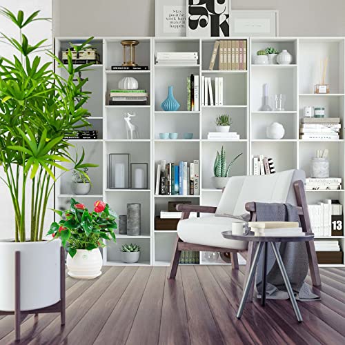 Support-CD-Rglable-en-Hauteur-tagre-DVD-Bibliothque-Systme-dtagre-Sparateur-de-Pice-avec-18-Compartiments-190x80x30cm-Blanc-0-2