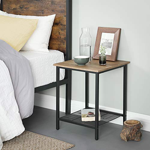 VASAGLE-Table-dappoint-Bout-de-canap-Structure-en-Acier-Robuste-pour-Salon-Chambre-Montage-Simple-Panneau-dagglomr-avec-placage-Marron-Miel-40-x-40-x-50-cm-0-1