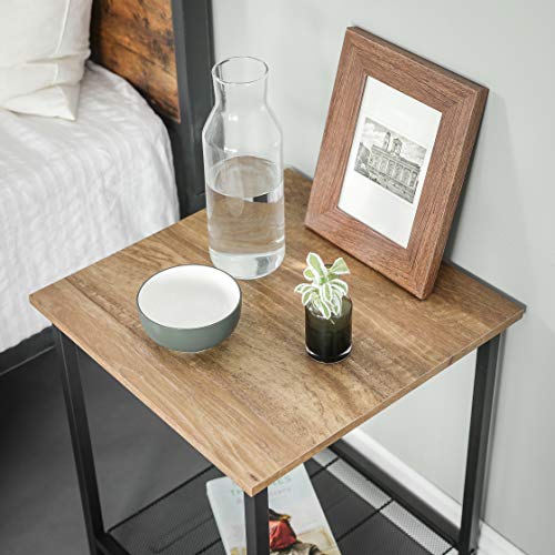 VASAGLE-Table-dappoint-Bout-de-canap-Structure-en-Acier-Robuste-pour-Salon-Chambre-Montage-Simple-Panneau-dagglomr-avec-placage-Marron-Miel-40-x-40-x-50-cm-0-2