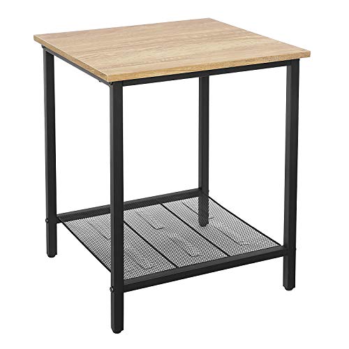 VASAGLE-Table-dappoint-Bout-de-canap-Structure-en-Acier-Robuste-pour-Salon-Chambre-Montage-Simple-Panneau-dagglomr-avec-placage-Marron-Miel-40-x-40-x-50-cm-0