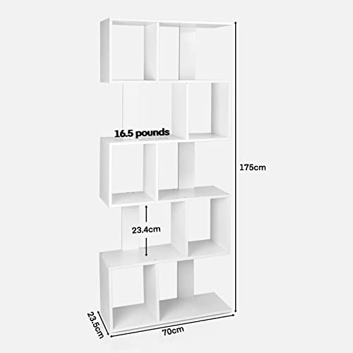 VOWNER-Bibliothque-Blanche-5-Etagres-10-Espaces-de-Rangement-Tridimensionnelle-Style-Pratique-et-Moderne-Bibliothque-en-Bois-70-174-235CM-0-0