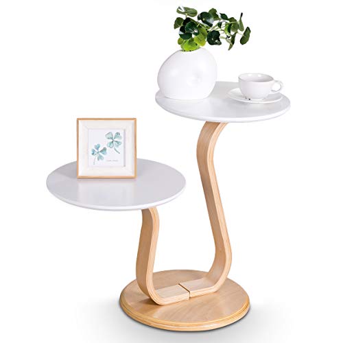 DREAMADE-Table-dAppoint-avec-2-Plateaux-Ronds-Table-Basse-de-Salon-en-Bois-Bout-de-Canap-avec-Pieds-Profils-et-Grande-Basse-Table-de-Chevet-Moderne-et-Scandinave-pour-Salon-Chambre-Balcon-0-0