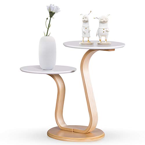 DREAMADE-Table-dAppoint-avec-2-Plateaux-Ronds-Table-Basse-de-Salon-en-Bois-Bout-de-Canap-avec-Pieds-Profils-et-Grande-Basse-Table-de-Chevet-Moderne-et-Scandinave-pour-Salon-Chambre-Balcon-0-1