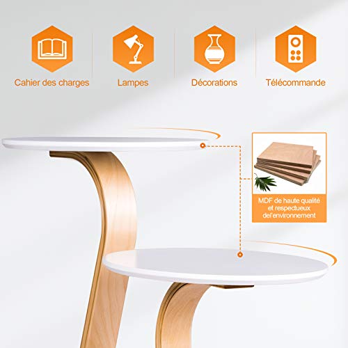 DREAMADE-Table-dAppoint-avec-2-Plateaux-Ronds-Table-Basse-de-Salon-en-Bois-Bout-de-Canap-avec-Pieds-Profils-et-Grande-Basse-Table-de-Chevet-Moderne-et-Scandinave-pour-Salon-Chambre-Balcon-0-2