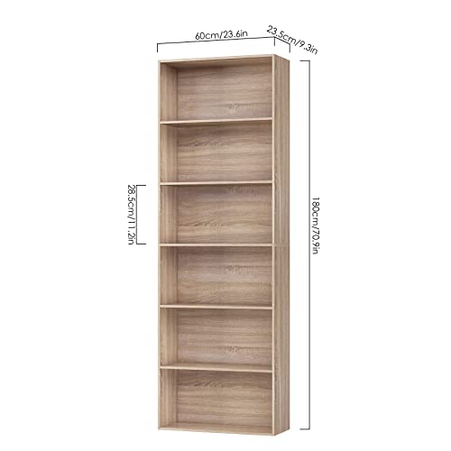 FirFurd-Bibliothque-tagre--6-Niveaux-Haut-Meuble-de-Rangement-Meuble--Case-en-Bois-pour-Salon-Bureau-Chambre-60x235x180cm-0-0