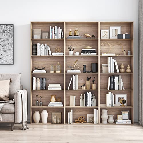 FirFurd-Bibliothque-tagre--6-Niveaux-Haut-Meuble-de-Rangement-Meuble--Case-en-Bois-pour-Salon-Bureau-Chambre-60x235x180cm-0-2