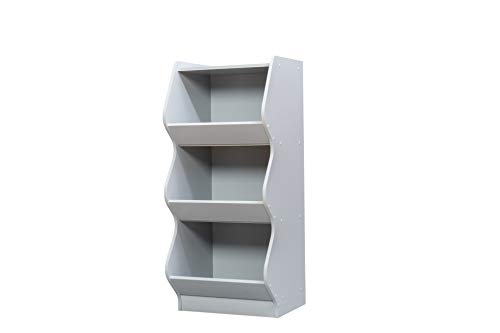 Iris-Ohyama-BibliothqueMeuble-dappointMeuble-Enfant-Meuble-de-Rangement--tagre-Enfant-Design-Solide-Moderne-BureauChambreSalon-Kids-Basic-Shelf-KSBS-3-Gris-0