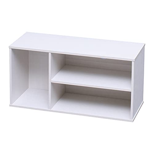 Iris-Ohyama-Meuble-tvMeuble-tv-scandinave-Meuble-teleMeuble-TV-en-bois-Modulable-Solide-Design-BureauChambreSalon-Module-Shelf-MDB-3S-Chne-Blanc-0