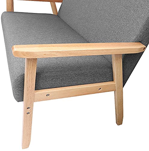 Dripex-Canap-2-Places-Fauteuil-Salon-Moderne-et-Scandinave-Cadre-en-Bois-Surface-en-Tissu-Lin-pour-Petit-Appartement-Chambre-Bureau-Salon-Gris-Fonc-Taille-de-113L67L75H-cm-0-2