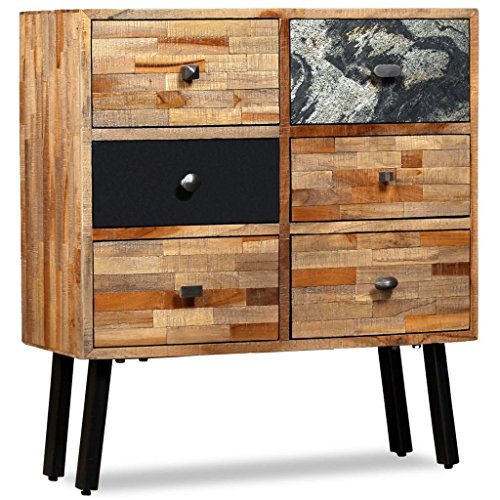 Festnight-Buffet-Commode-Style-Vintage-avec-6-Tiroirs-en-Teck-Massif-de-Rcupration-0