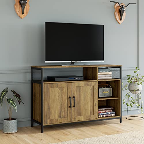 HOCSOK-Buffet-de-Salle--Manger-Meuble-de-Rangement-avec-Placard-2-Portes-tagre-rglable-pour-Salon-Cuisine-Style-Industriel-0-0