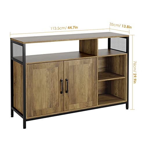 HOCSOK-Buffet-de-Salle--Manger-Meuble-de-Rangement-avec-Placard-2-Portes-tagre-rglable-pour-Salon-Cuisine-Style-Industriel-0-1