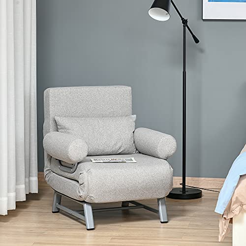 HOMCOM-Fauteuil-chauffeuse-canap-lit-Convertible-inclinable-1-Place-Grand-Confort-Coussin-lombaires-accoudoirs-pitement-mtal-Lin-0-0