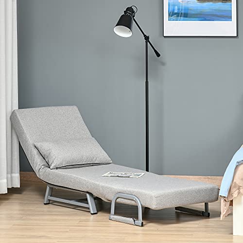 HOMCOM-Fauteuil-chauffeuse-canap-lit-Convertible-inclinable-1-Place-Grand-Confort-Coussin-lombaires-accoudoirs-pitement-mtal-Lin-0-2
