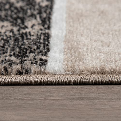 Paco-Home-Tapis-De-Salon-Tapis-Poils-Ras-Tapis-Vintage-Motifs-Modernes-Gomtriques-Marron-Beige-0-0