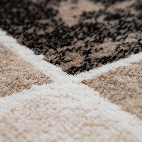 Paco-Home-Tapis-De-Salon-Tapis-Poils-Ras-Tapis-Vintage-Motifs-Modernes-Gomtriques-Marron-Beige-0-1
