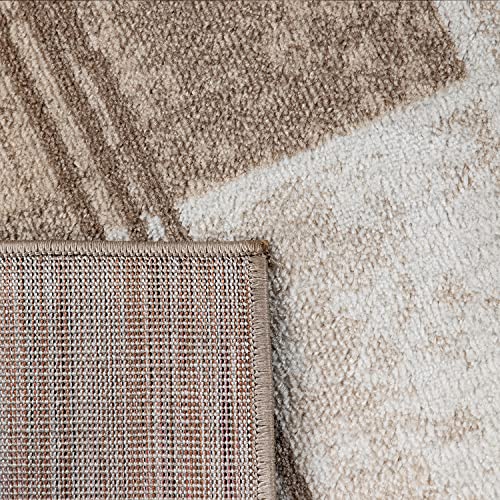 Paco-Home-Tapis-De-Salon-Tapis-Poils-Ras-Tapis-Vintage-Motifs-Modernes-Gomtriques-Marron-Beige-0-2