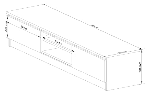 Commode-TV-K-160-Une-tagre-Ouverte-2-tagres-avec-Portes-abattantes--Gauche-et--Droite-H33-x-L160-x-P40-cm-Poids-30-kg-0-2